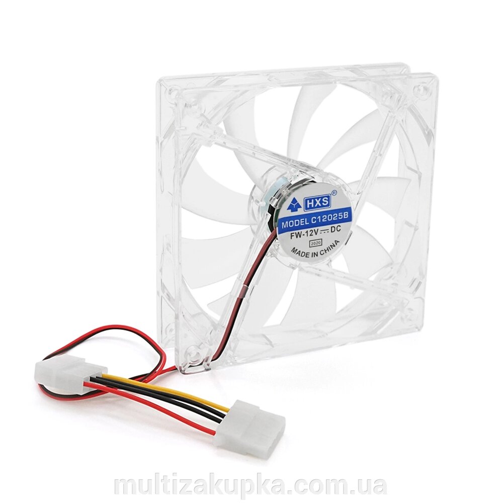 Кулер корпусний 12025 DC sleeve fan 4pin - 120*120*25мм, 12V/0,15A, 1900об/хв, Blue від компанії Mультізакупка - фото 1