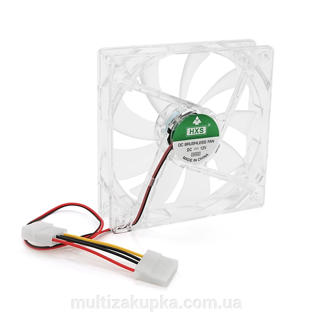 Кулер корпусний 12025 DC sleeve fan 4pin - 120*120*25мм, 12V/0,15A, 1900об/хв, Green від компанії Mультізакупка - фото 1