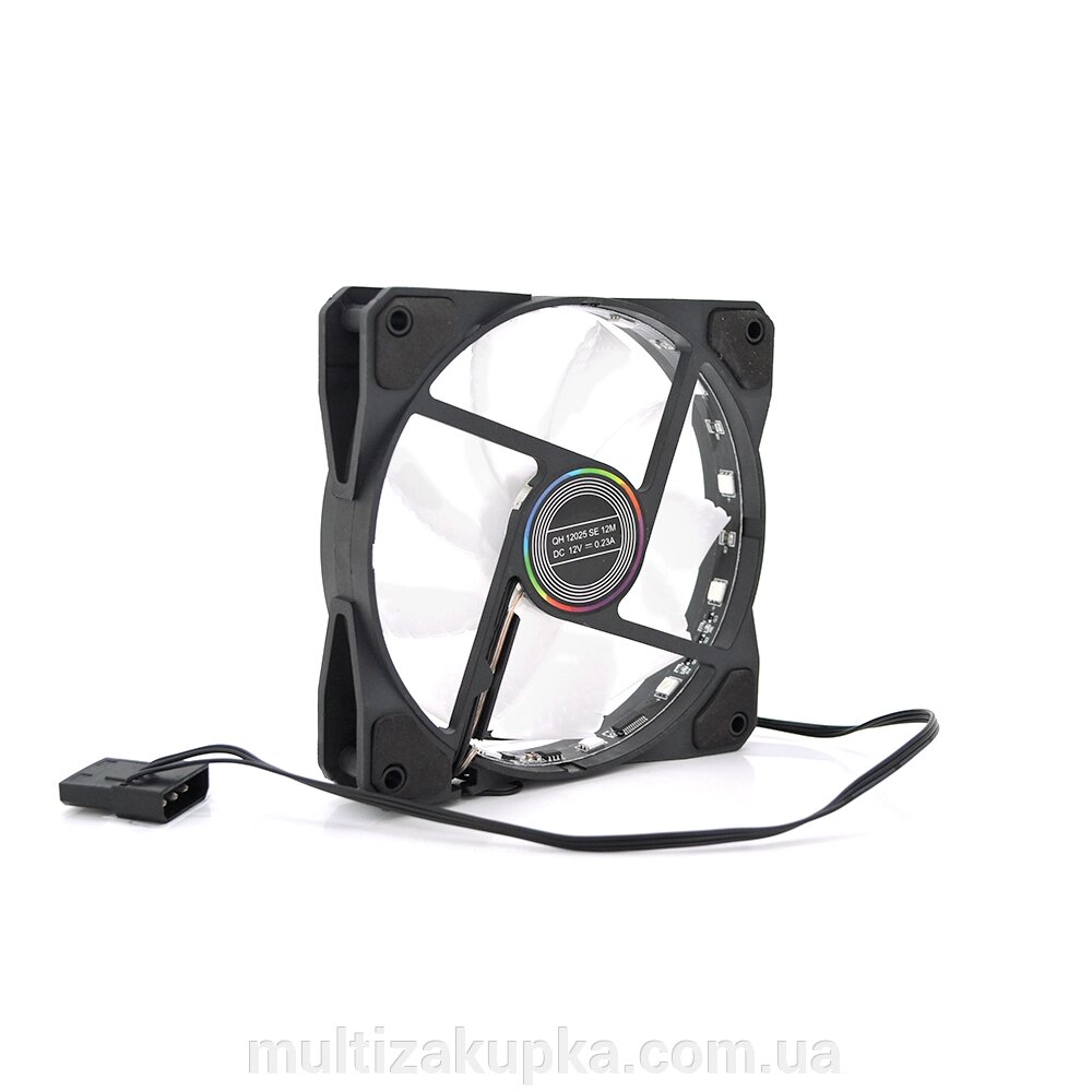 Кулер корпусний 12025 DC sleeve fan 4pin - 120*120*25мм, 12V, 1100об/хв, 12LED, RGB від компанії Mультізакупка - фото 1