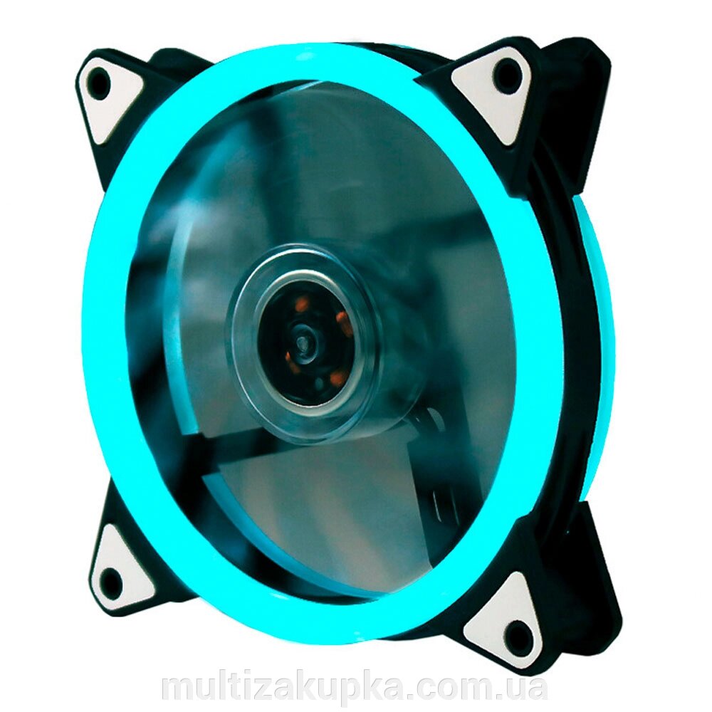 Кулер корпусний 12025 DC sleeve fan 4pin - 120 * 120 * 25мм, 12V, 1200об / хв, Ice-Blue, двосторонній від компанії Mультізакупка - фото 1