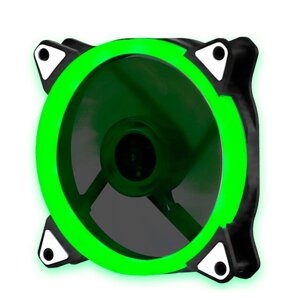 Кулер корпусний 12025 DC sleeve fan 3pin + 4pin - 120*120*25мм, 12V, 1100об/хв, Green, односторонній