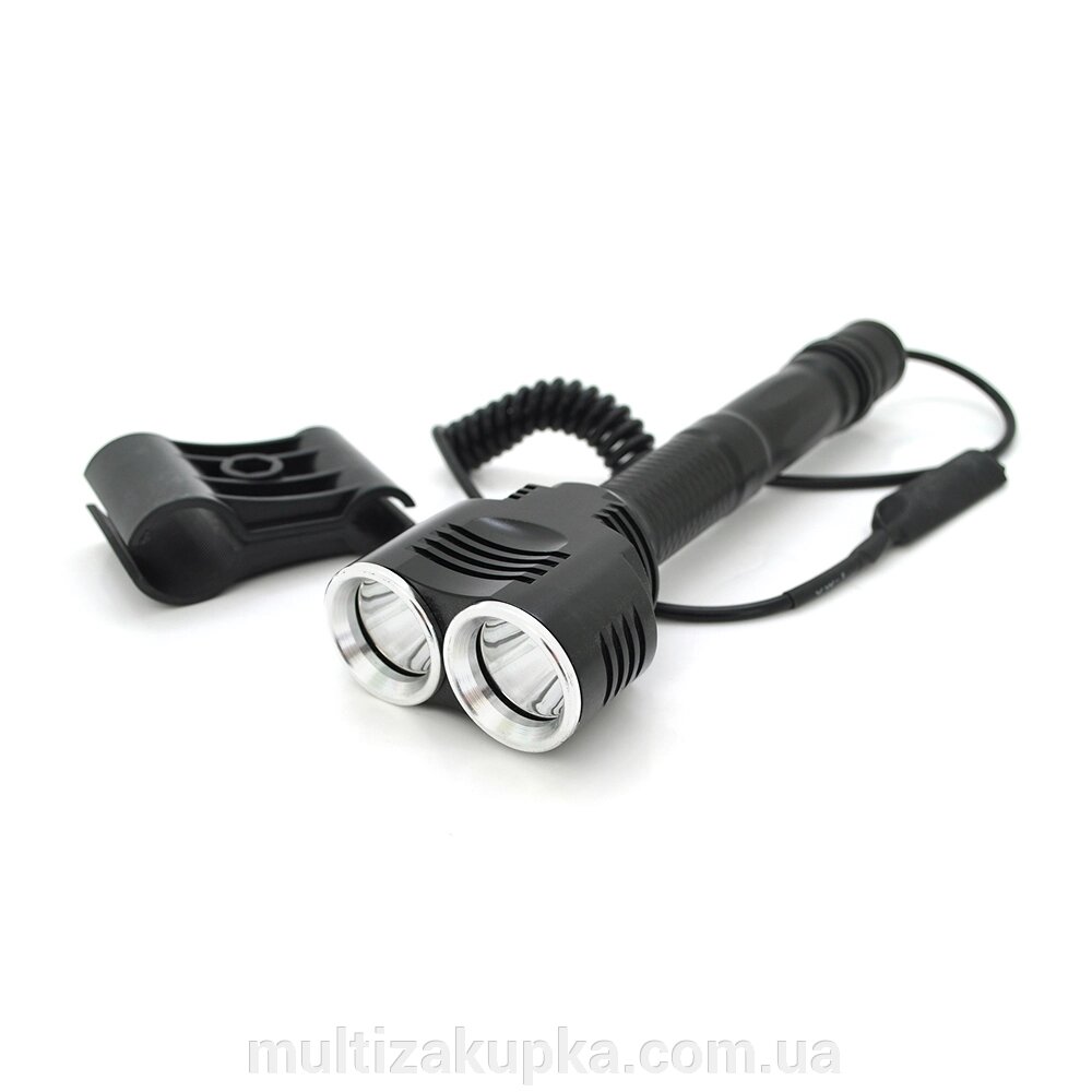 Ліхтар підствольний Bailong BL-Q2822, 2LED Cree XML-T6, 6W, кабель з кнопкою, 2х18650/8800mah, Black, IP56, СЗУ+АЗУ, від компанії Mультізакупка - фото 1