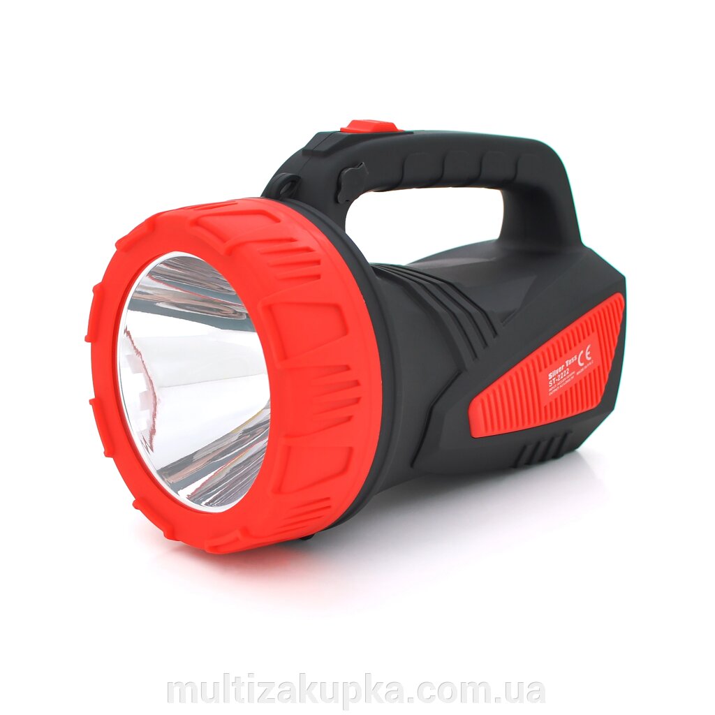 Ліхтар пошуковий Silver Toss ST-222, 1LED T6, 10W, 2 режими, 8000mah, Black/RED, IP40, 220х125х150мм від компанії Mультізакупка - фото 1