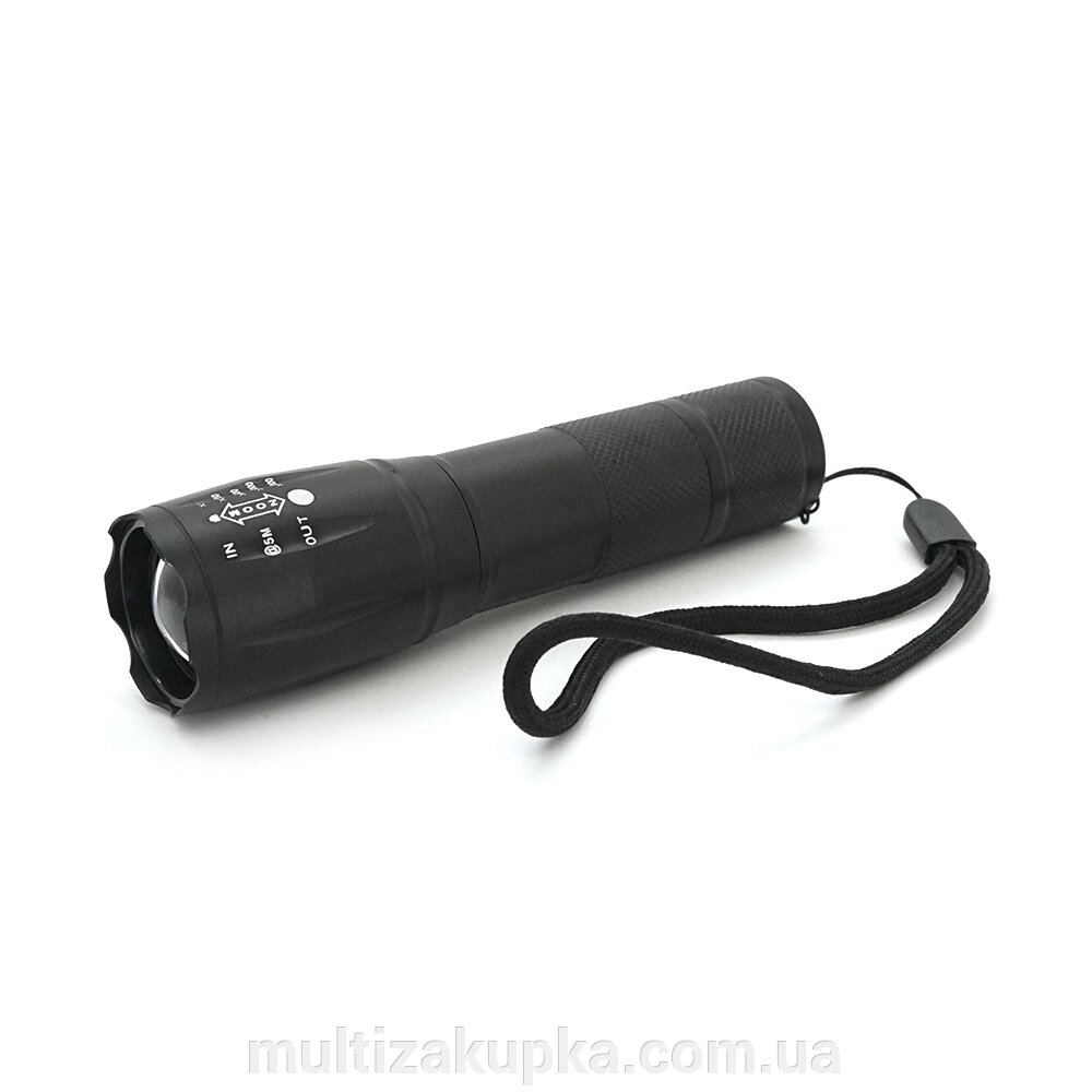 Ліхтар ручний BAILONG BL-1831-A, 1LED Cree XM-L T6, 3W, 3 режими, ZOOM, 18650/1400mah (перехідник 3*AAA), Black, IP40, від компанії Mультізакупка - фото 1