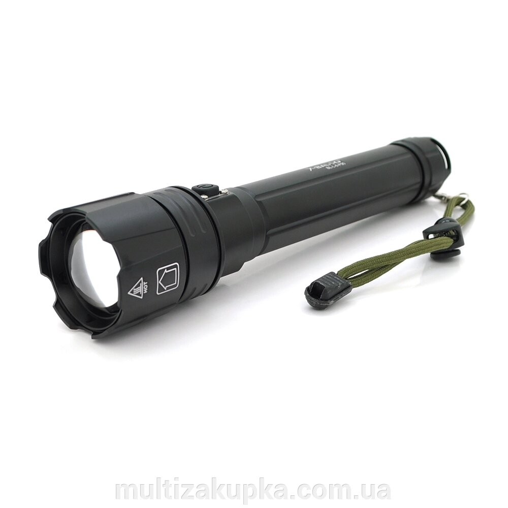 Ліхтар ручний Bailong BL-L-6-P90, 1LED P90, 50W, 3 режими, ZOOM, 2х18650/12800 Black, IP44, кабель USB-micro, від компанії Mультізакупка - фото 1