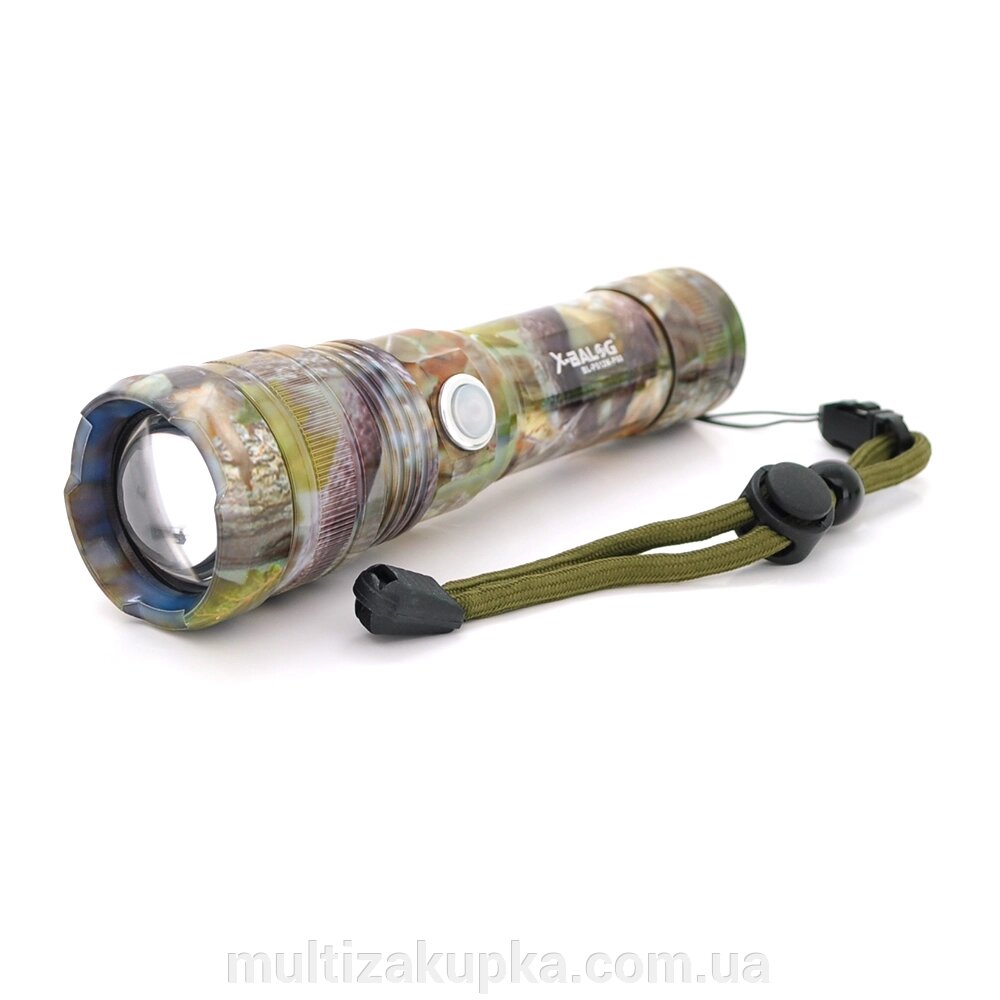 Ліхтар ручний Bailong BL-P512M-P50, 1LED Cree XHP50.2, 19W, 5 режими, ZOOM,18650/ААА/8800mah, Multicam, IP40, кабель від компанії Mультізакупка - фото 1