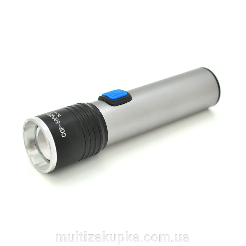 Ліхтар ручний Flashlliight K31, 1LED Cree XML-T, 10W, 3 режими, ZOOM, 18650/2400 вбудований, Black, IP44, microUSB, від компанії Mультізакупка - фото 1