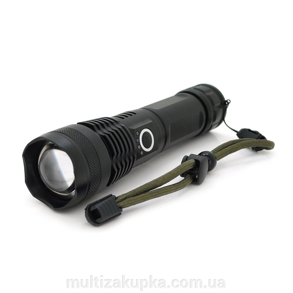 Ліхтар ручний Voltronic KY-P50X80, 1LED Cree XHP50.2, 19W, 5 режими, ZOOM,18650/6800mah/3xААА, Black, IP40, кабель від компанії Mультізакупка - фото 1