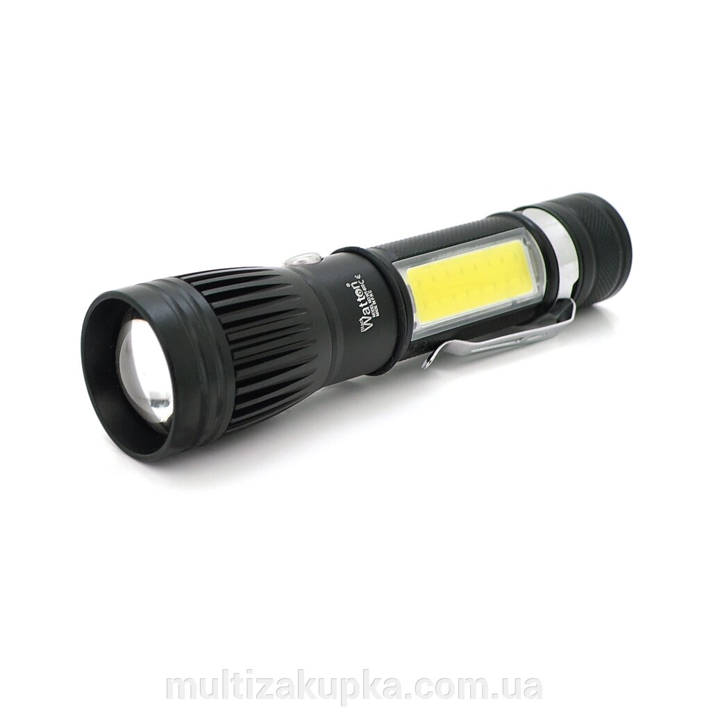 Ліхтарик ручний Watton WT-602, Cree T6+16SMD, 3 реж., ZOOM, 6800mAh акумулятор, заряджання microUSB. IP44. 135 х 30 х від компанії Mультізакупка - фото 1