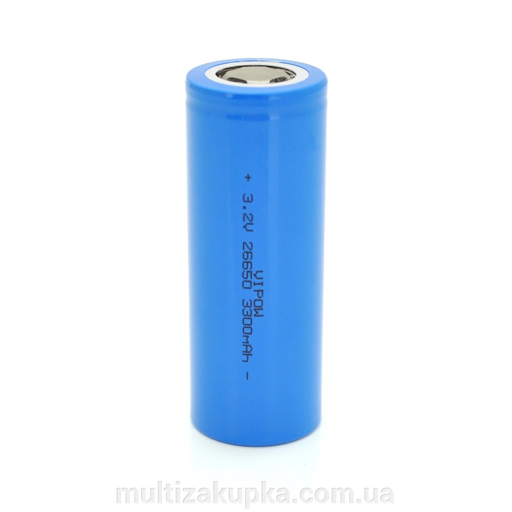 Літій-залізо-фосфатний акумулятор 26650 Lifepo4 Vipow IFR26650 FlatTop, 3300mAh, 3.2V, Blue Q50/500 від компанії Mультізакупка - фото 1