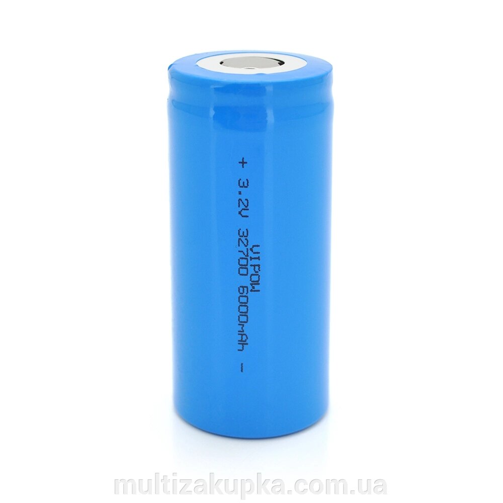 Літій-залізо-фосфатний акумулятор 32700 Lifepo4 Vipow IFR32700 FlatTop, 6000mAh, 3.2V, Blue Q50/500 від компанії Mультізакупка - фото 1