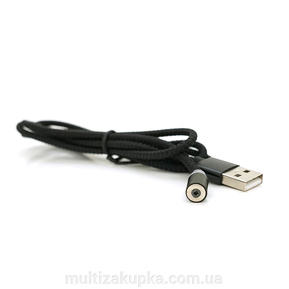 Магнітний кабель PiPo USB 2.0, 1m, 2А, тканинна оплетка, броньований, Black, OEM від компанії Mультізакупка - фото 1