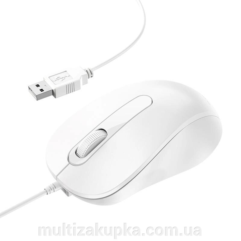 Миша провідна BOROFONE BG4, White, Box від компанії Mультізакупка - фото 1