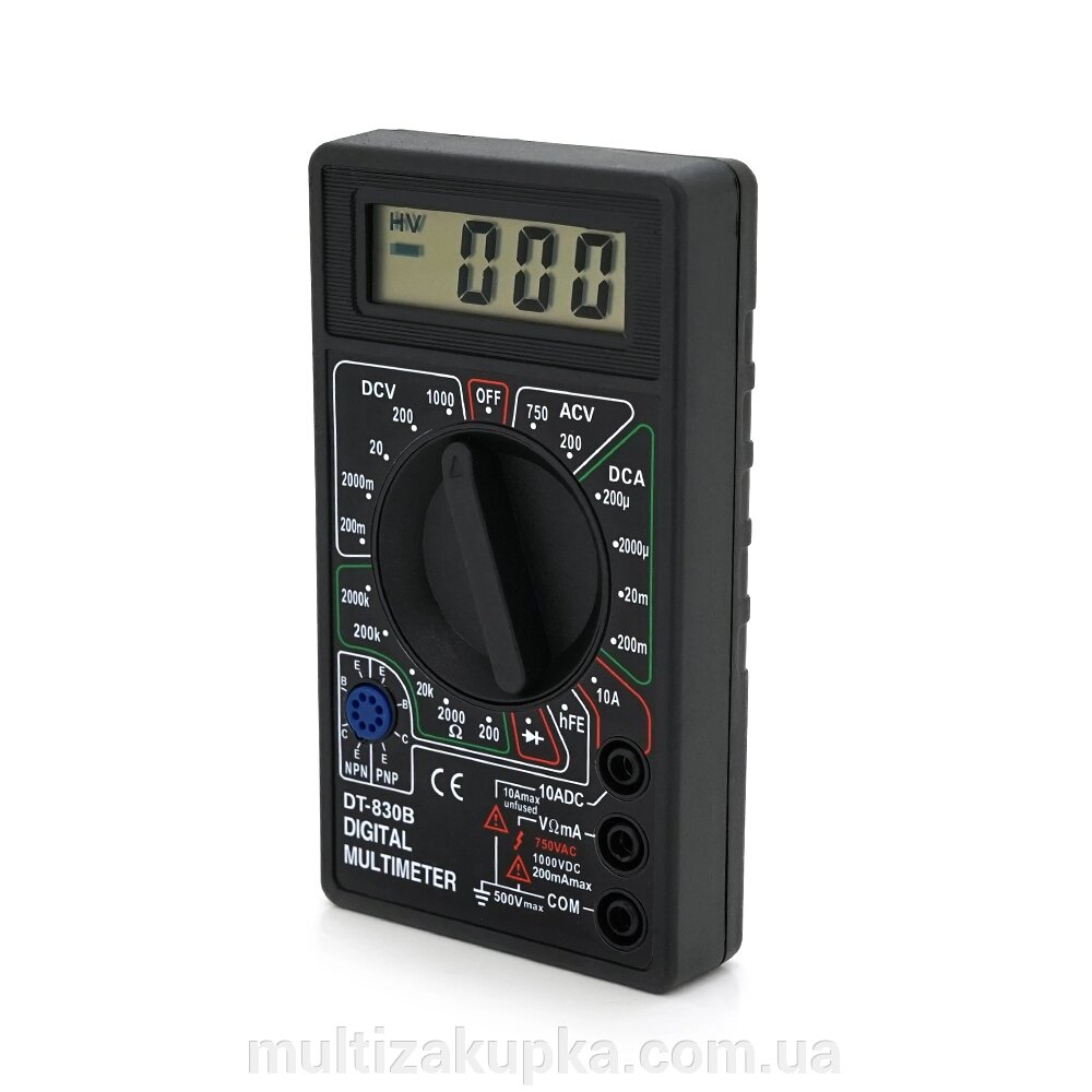 Мультиметр DT-830B, Вимірювання: V, A, R, 137г, 126*70*28mm, Q100 від компанії Mультізакупка - фото 1