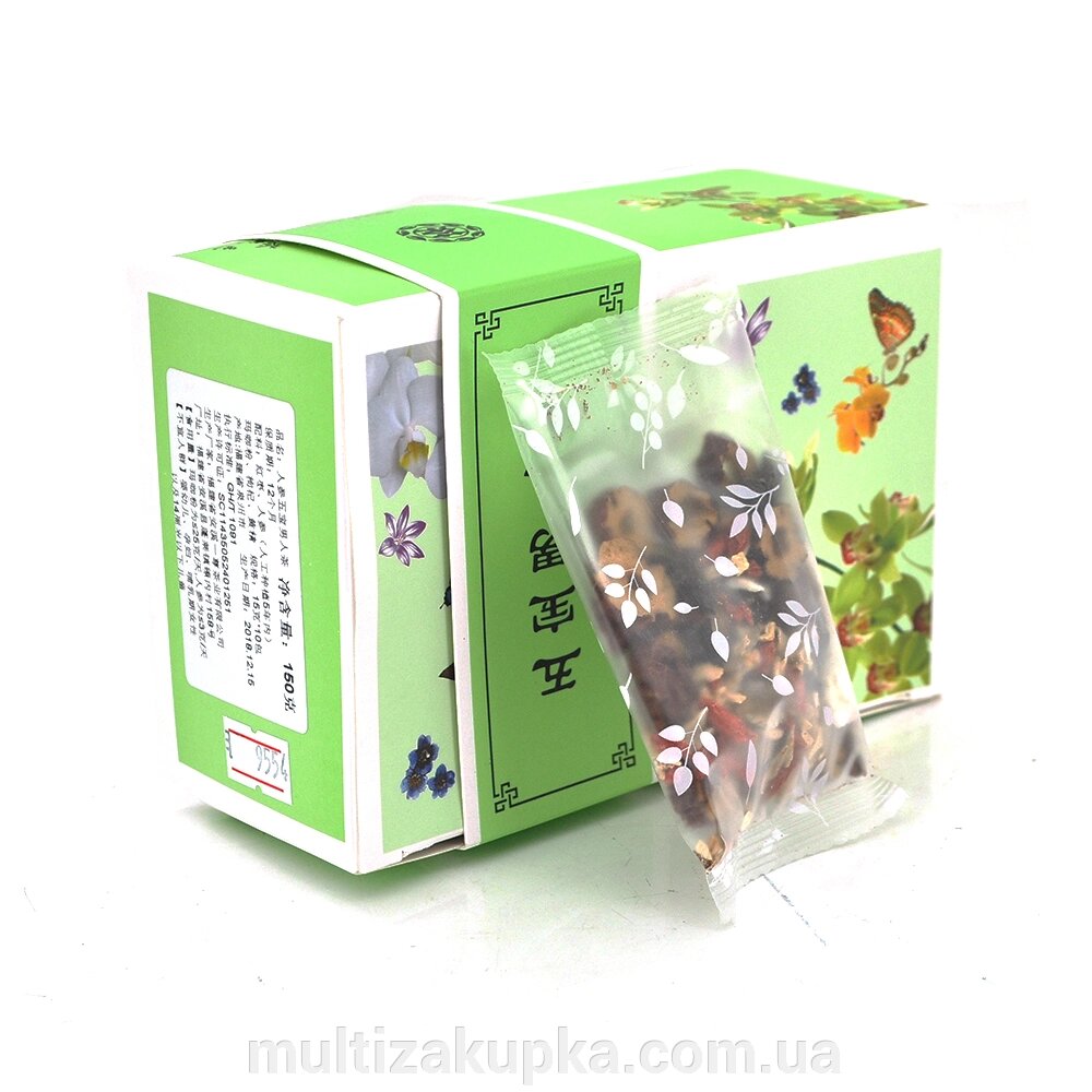 Набір китайського чаю Wubao Ginseng Red Jujube (женьшень/червоний фінік), 10 х 15g (пакетик), ціна за набір, Q10 від компанії Mультізакупка - фото 1