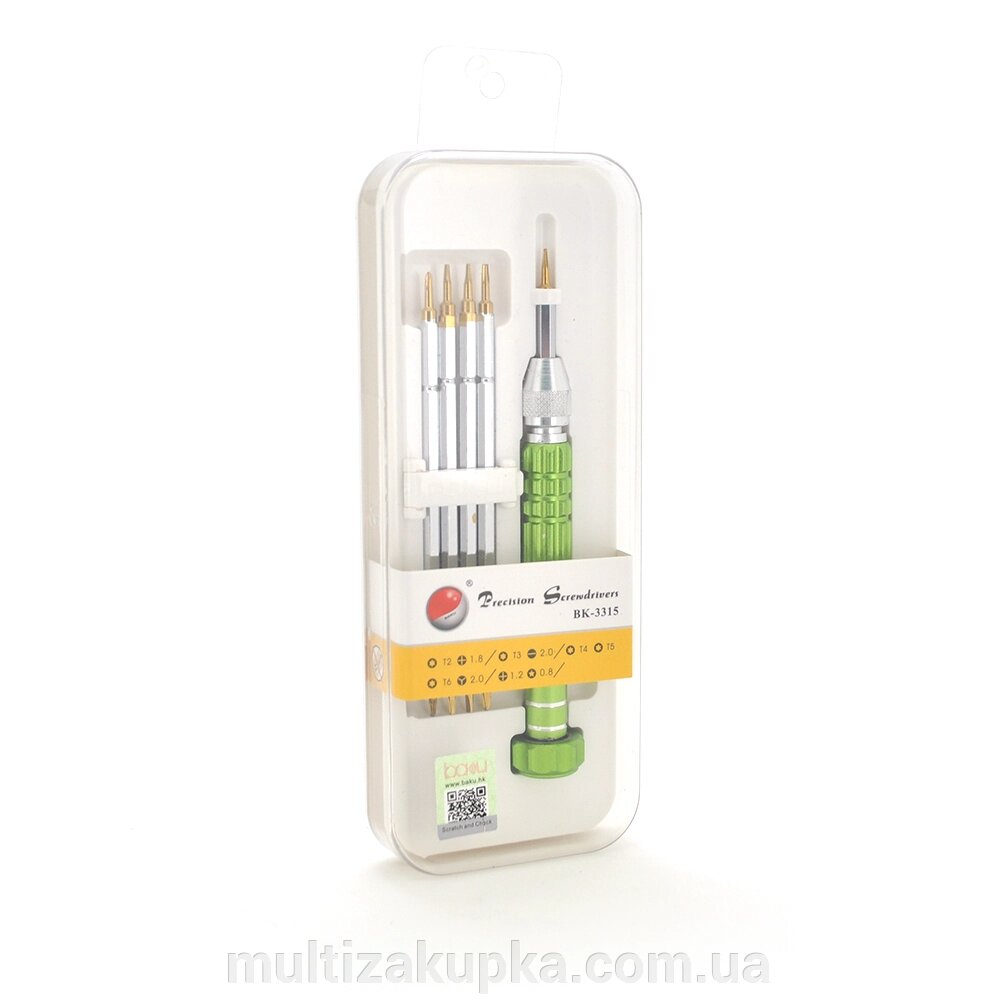 Набір викруток BAKKU BK-3315 (ручка + torx T2, torx T3, orx T4, torx T5, orx T6, хрест +1.2 мм, хрест +1.8 мм, Y-тип від компанії Mультізакупка - фото 1