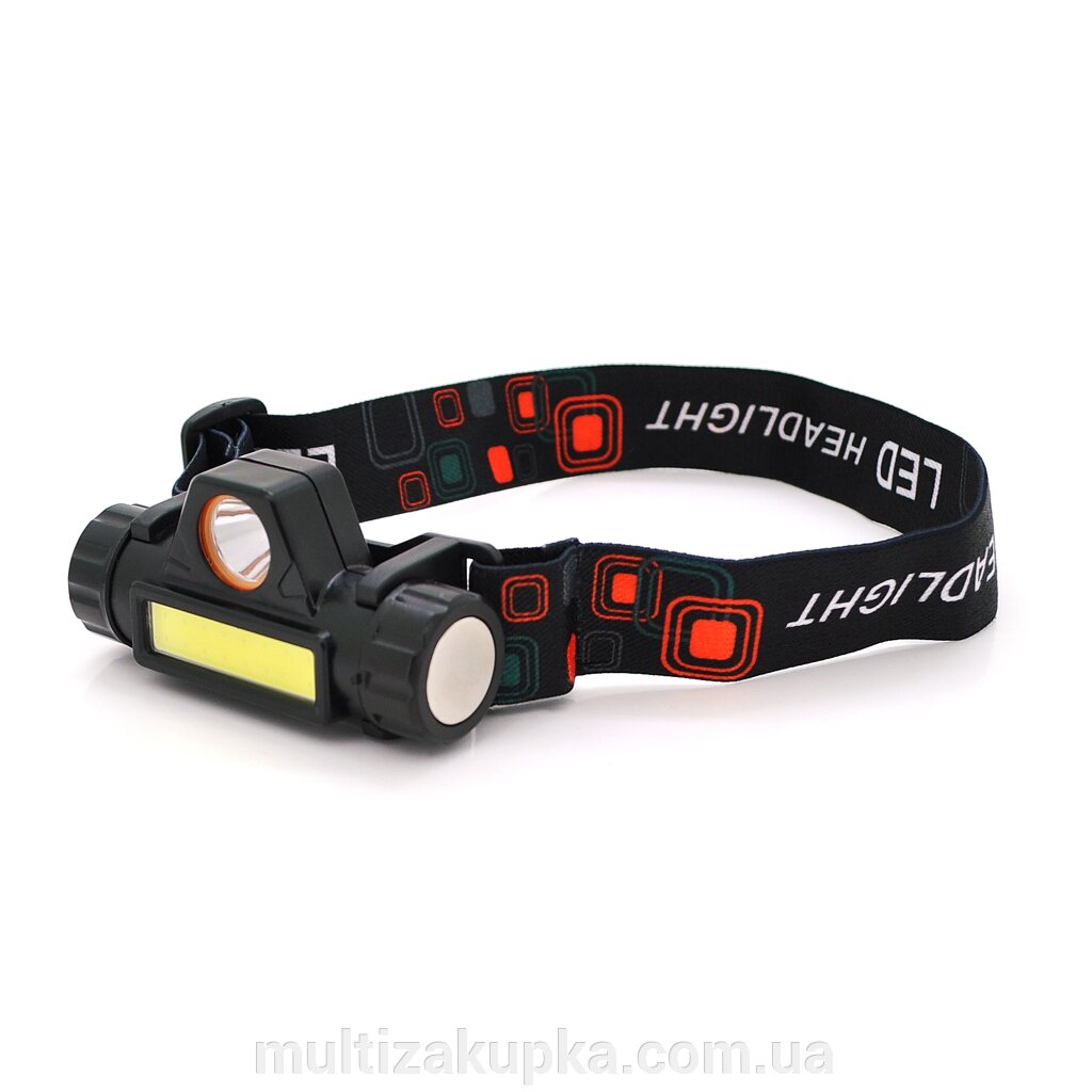 Налобний ліхтарик Watton WT-056,1 led 3W, 1 Led Cob, 2 режими, корпус-пластик, водостійкий, ip44, магніт, живлення АКБ від компанії Mультізакупка - фото 1