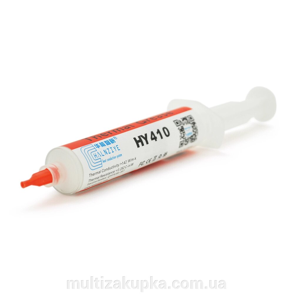 Паста термопровідна HY-410 30g, шприц, White, >1,42W/m-K, від компанії Mультізакупка - фото 1