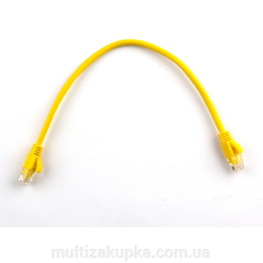 Патч-корд литий RITAR, CCA, UTP, RJ45, Cat. 5e, 0,3m, жовтий Q710 від компанії Mультізакупка - фото 1