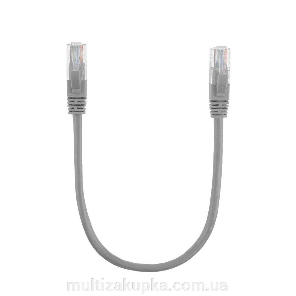 Патч-корд литий RITAR, UTP, RJ45, Cat. 5e, 0,25m, сірий, Cu (мідь) від компанії Mультізакупка - фото 1