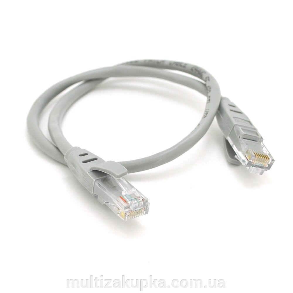 Патч-корд литий VEGGIEG, CCA, UTP, RJ45, Cat. 5e, 0,5m, сірий від компанії Mультізакупка - фото 1