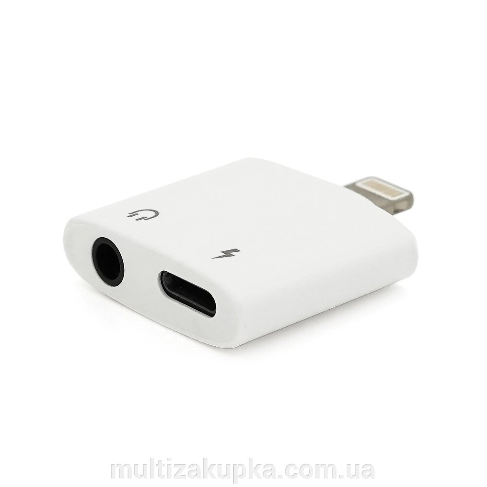 Перехідник KIN KY-178 Lighting (M) => Jack 3.5mm (F)+Lighting (F), White, Box від компанії Mультізакупка - фото 1