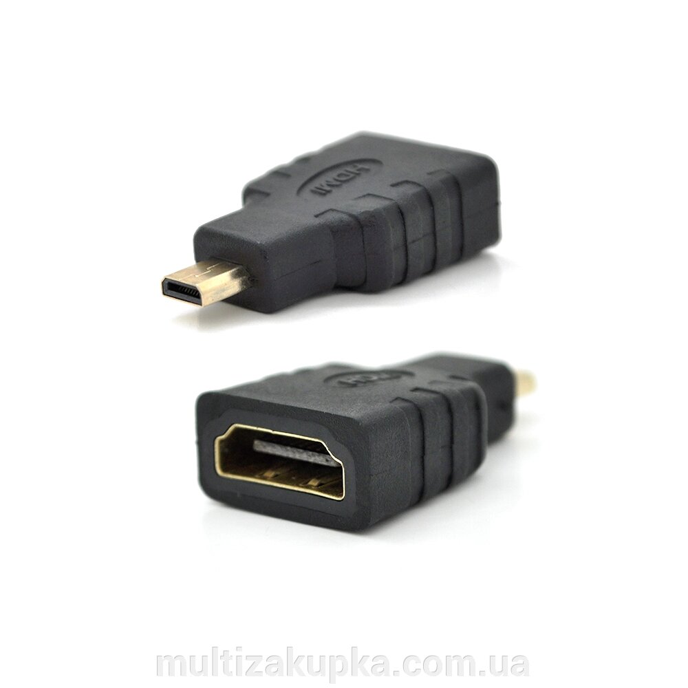 Перехідник microHDMI (тато) -HDMI (мама), Q100 від компанії Mультізакупка - фото 1