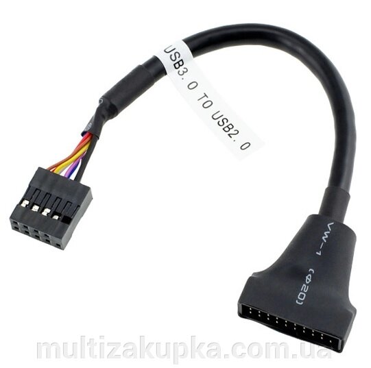 Перехідник USB 2.0 => USB 3.0 для материнської плати, 20pin (тато) to 9 pin (мама) від компанії Mультізакупка - фото 1