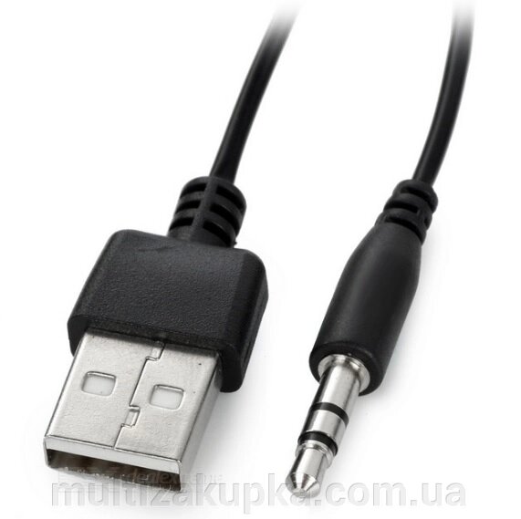 Перехідник USB2.0(M)=> Jack 3.5(M) Stereo, 0,5м, Black, OEM від компанії Mультізакупка - фото 1