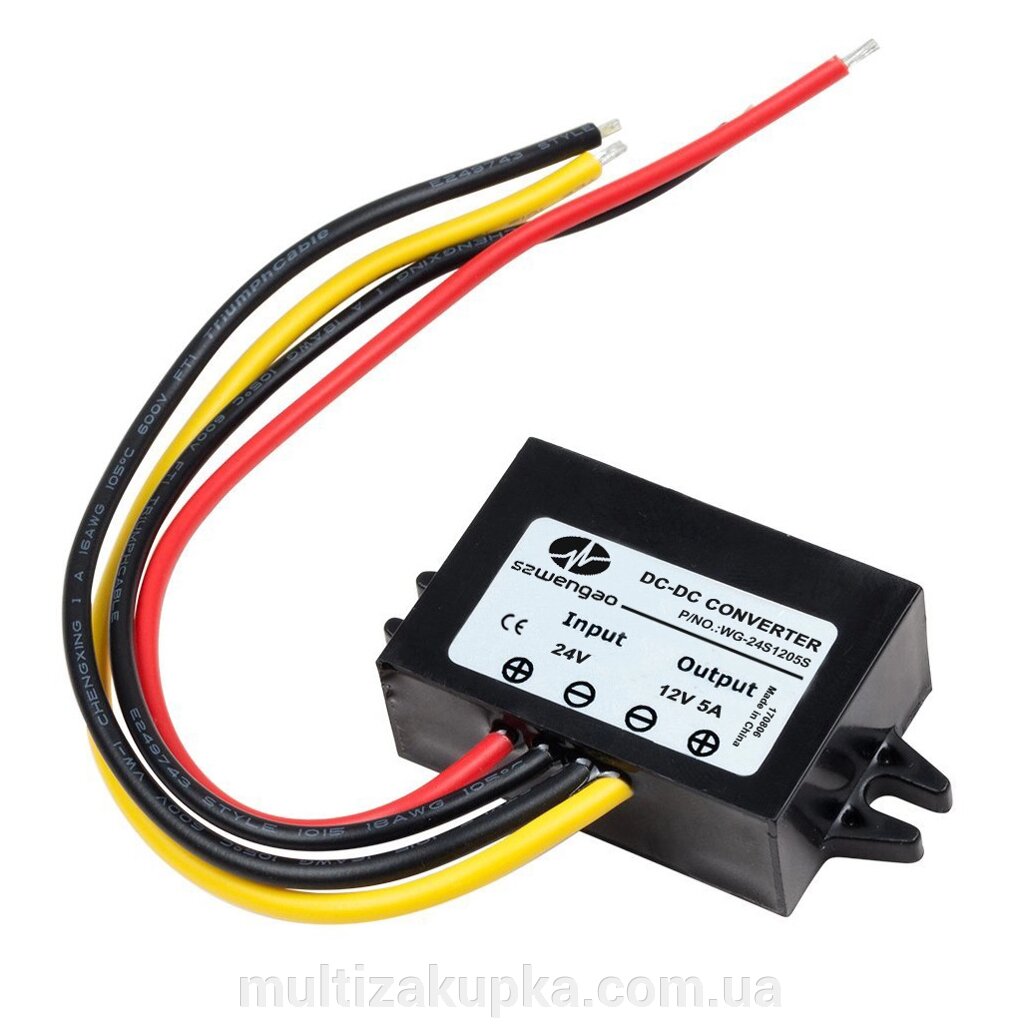 Перетворювач авто інвертор DC/DC 24V-12V 5A, IP67, 60W від компанії Mультізакупка - фото 1