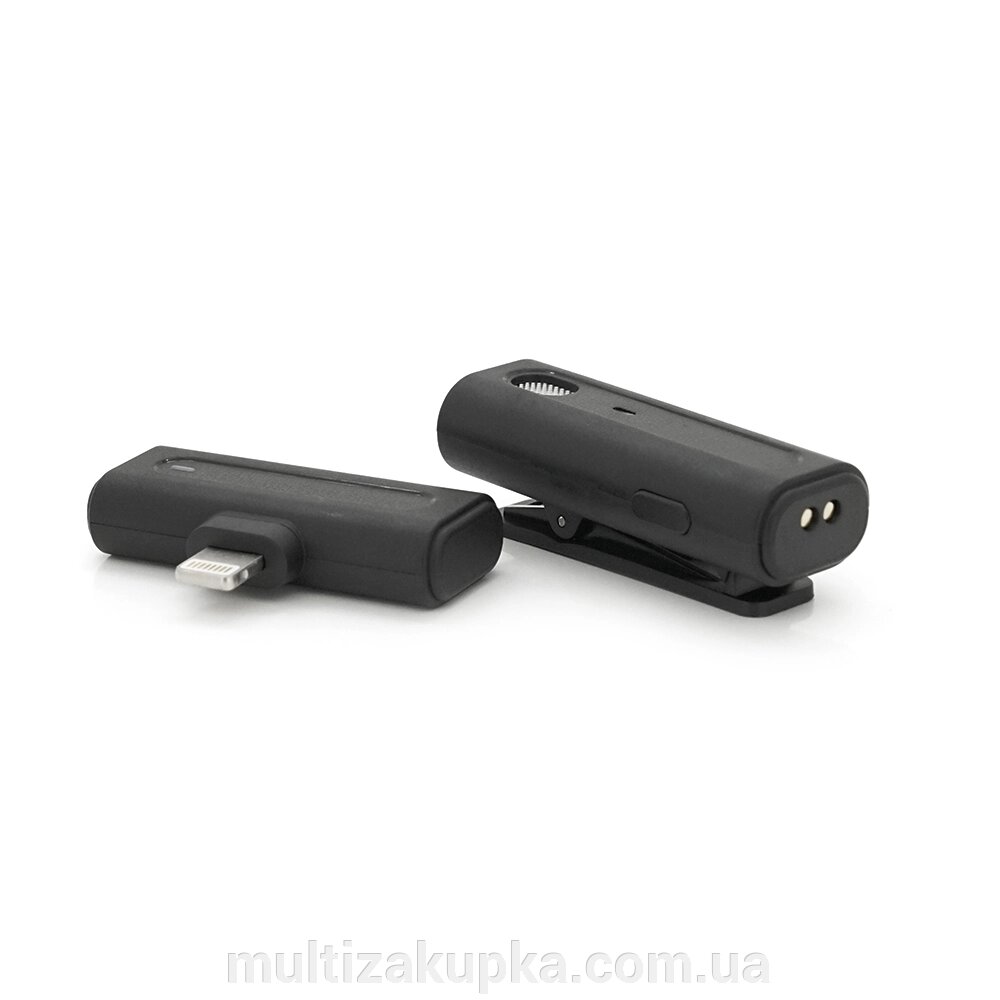 Петличний бездротовий мікрофон M9, роз'єм Lighting, вбудований акумулятор 80 mAh, Black, Box від компанії Mультізакупка - фото 1