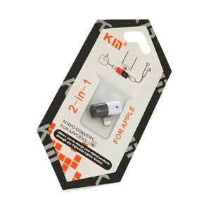 Перехідник KIN KY-176 Lighting (M) => 2/Lighting (F), White/Black, Box