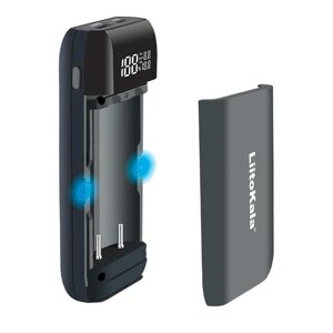 ЗУ LiitoKala Lii-MP2, функція Powerbank, USB/Type-C, LED display, підтримує Li-ion, 3.7V/1.2V AA/AAA