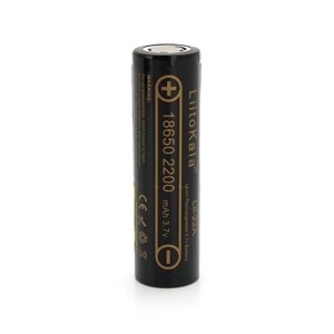 Акумулятор 18650 Li-Ion LiitoKala Lii-22A, 2200mah (2100-2300mah), 3.7V (2.75-4.2V), Black, PVC BOX Q2, ціна за 1 шт