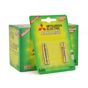 Батарейка лужна MITSUBISHI 1.5V AAA/LR03, 2pcs/card, 24pcs/inner box, 288pcs/ctn