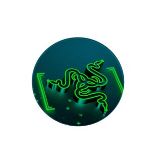 Килимок 200*200 мм тканинний RAZER 9 з боковою прошивкою (круглий), товщина 3 мм, колір Black/Green, Пакет