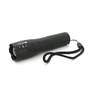 Ліхтар ручний BAILONG BL-1831-A, 1LED Cree XM-L T6, 3W, 3 режими, ZOOM, 18650/1400mah (перехідник 3*AAA), Black, IP40,