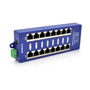 8-портовий POE-інжектор живлення, з 8xRJ45 портами Ethernet 10/100 / 1000Мбіт / с, IEEE802.3af / at, 12-57V, PIN45 + /