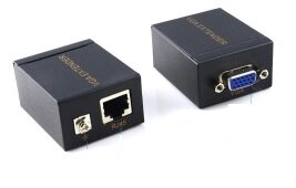 Пасивний подовжувач VGA сигналу до 60m по кручений парі Cat5e/6e, Black, BOX