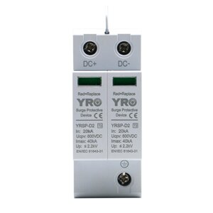 Захист від перенапруг YRO 2P 20-40KA 1000Vdc D2, постійна напруга