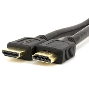 Кабель Merlion HDMI-HDMI HIGH SPEED 0.3m, v1.4, OD-7.5mm, круглий Black, коннектор Black, ( Пакет ) Q250