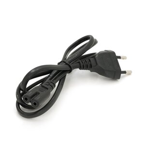 Кабель живлення 1.0m, 0.5mm, PC-184/2 CEE7 / 16-C7 2 pin (для побутової техніки), Black, OEM Q600