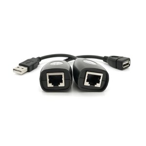 Подовжувач USB 2.0 сигналу по F / UTP до 50 метрів, RJ-45 to AM + RJ-45, Blister Q100