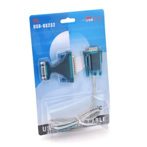 Кабель USB to RS-232 с перехідником RS-232 (9 pin) > (25Pin), Blister