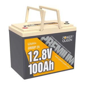 Акумуляторна батарея LiFePO4 Power Queen 12V 100Ah Pro, 1280Wh, BMS 100A, 329*172*214мм