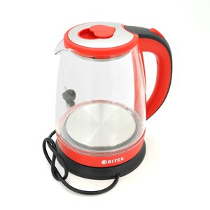 Електричний чайник BITEK BT-3110, з підсвічуванням, 2400W, 1.8L, Red