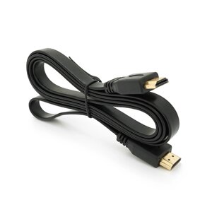 Кабель Merlion HDMI-HDMI 1.5m, v1.4, плоский Black, ( Пакет ), Q150