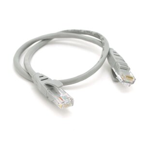 Патч-корд литий VEGGIEG, CCA, UTP, RJ45, Cat. 5e, 1m, сірий