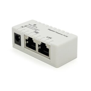 POE інжектор IEEE 802.3af PoE з портом Ethernet 10/100/1000 Мбіт / с, White