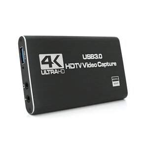 Зовнішня карта відеозахоплення 4К HDMI-USB 3.0, для захоплення та запису відео з екрана комп'ютера+ мікрофонний вхід та